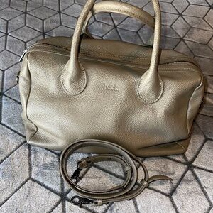 Cream Leather Satchel Bag